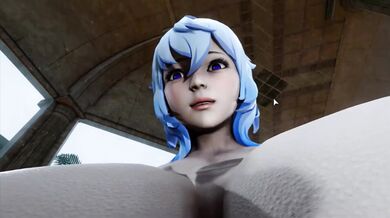 "In the forest, a man and his wife are having passionate sex on top of a huge tree trunk."