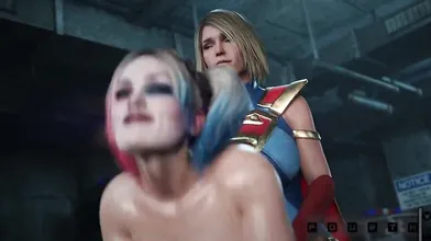 The Futanari Superheroine and Harley Quinn's Hot Tight Fuck