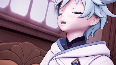 "Blowjob Bliss with a Chongyun X Venti Coffee Mixer in Zero3D Animation"