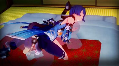 The Hentai Sex Video of Xingqiu, Kirara and Cosplay Girls [with Toys]