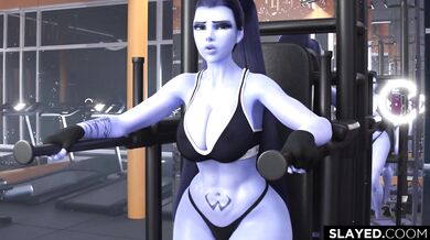 Watch this hot wife seduce the personal trainer in the gym shower room!