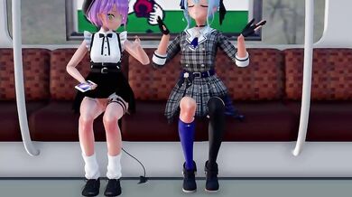 'Suisei and Towa having a steamy exchange in the forest [MMD]'