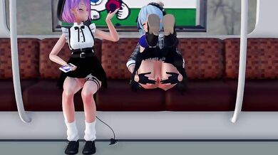 'Suisei and Towa having a steamy exchange in the forest [MMD]'