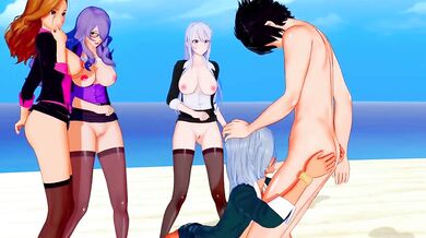 Rewritten as: 'A Sexy Island Beach Harem Adventure: Exploring Erotic Desires on a Tranquil Shore'