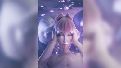 'Megaera Takes Evelynn to the Ultimate Blowjob Limits in Outfit 1!'