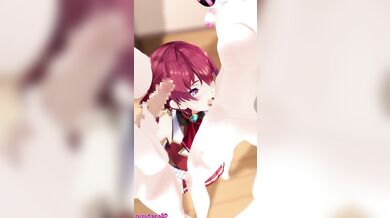 "Blowjob on the Beach! Marine and FuwaMoco Suzutaro3D."