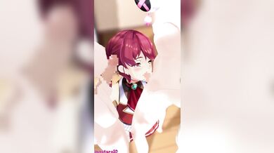 "Blowjob on the Beach! Marine and FuwaMoco Suzutaro3D."