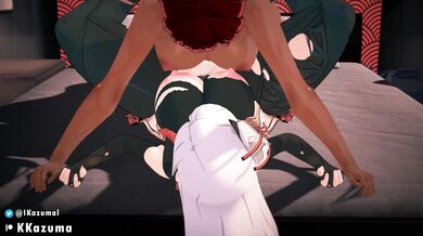 "Exploring the depths of passion with Genshin Impact and Kazuma's mating press!"