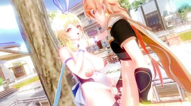 'Hentai Love Making of Ai and Yuna with Magical Powers in the Dark Dimension'