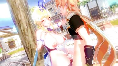 'Hentai Love Making of Ai and Yuna with Magical Powers in the Dark Dimension'