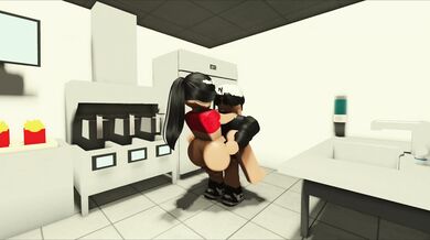 'Fast food frenzy: A horny McDonald's employee gets off with a Roblox lover!'