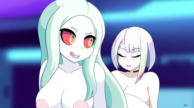 Watch as Lucy, a cute and busty blonde gets pounded by Rebecca, an athletic brunette with a huge dick.