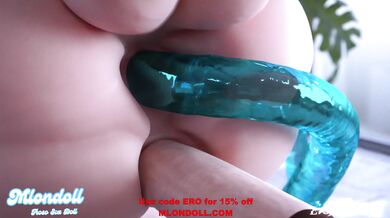 'Sex doll gets pounded by multiple partners, filling all five holes with hot cum!'