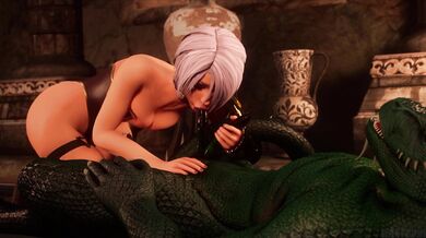 Sexuality at it's finest, the Lizard man goes wild in nature with Ivy!