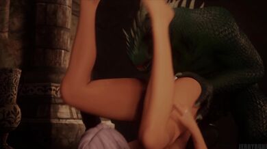 Sexuality at it's finest, the Lizard man goes wild in nature with Ivy!