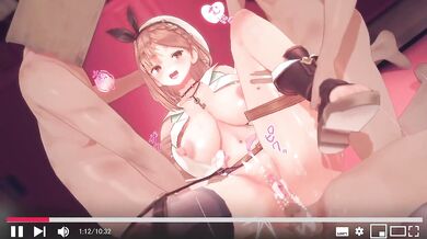 The sound of Ryza and Mob's passionate moans filled the room as they made love in a sensual and intimate way.