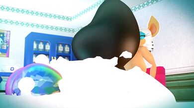 The rainbow-colored dildo that's too big for most people, but you take it like a champ!