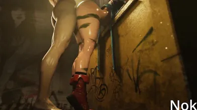 Mortal Kombat's Cammy White Gets Roughly Fucked in a Dark Alley [Cumming]
