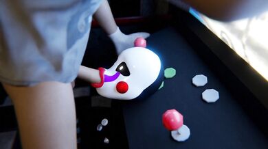 'Tying up and fucking a puppet with big tits'