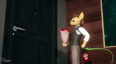 "Furry friends unite, as mouse and cat become one in a steamy feline romp."