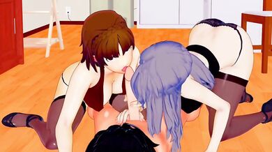 "The Ultimate Threesome Experience between Sae and Makoto in Persona 5"
