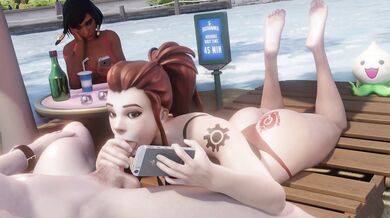 'Bleach-loving Brigitte sucks a massive cock with her sexy mouth!'