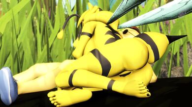 "MILF Gets Fucked By A Giant Bee In The Backyard"