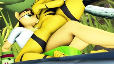 "MILF Gets Fucked By A Giant Bee In The Backyard"