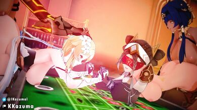 "The Erotic Group Encounter of Genshin Impact with Ikazumal"