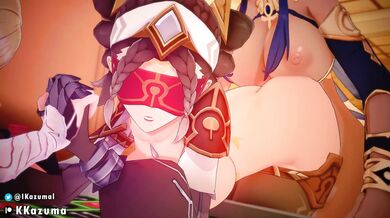 "The Erotic Group Encounter of Genshin Impact with Ikazumal"