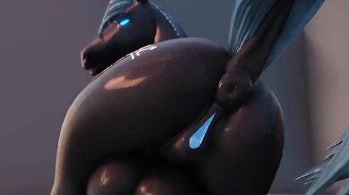 "Pounding the Anal Hole with a Robotic Horse Dildo"