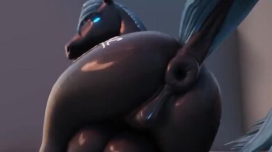 "Pounding the Anal Hole with a Robotic Horse Dildo"
