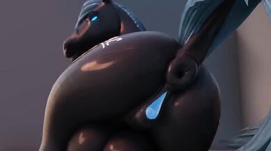 "Pounding the Anal Hole with a Robotic Horse Dildo"
