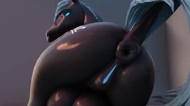 "Pounding the Anal Hole with a Robotic Horse Dildo"