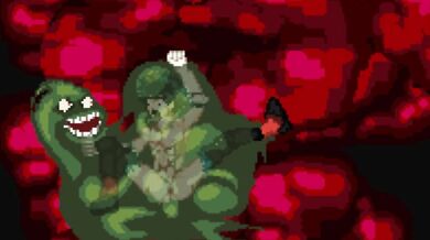 "Bulging Butt Invasion: A Mythical Beast Takes Its Pick of the Litter."