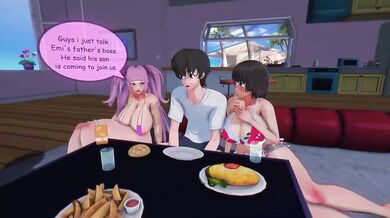 "Sexy stepmom and son during summer break in a naughty threesome"