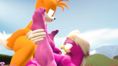 Watch a couple get intimate on a beach while their pets join in the fun!