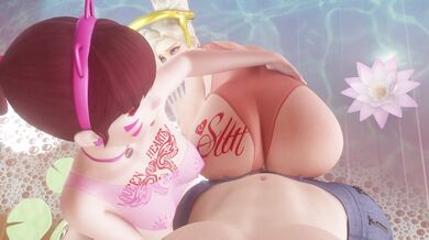 Watch this XXX parody of Overwatch characters D.Va and Mercy having a hot threesome with their sexy roommate!