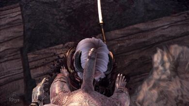 'Busty biker chick gets pounded by mythical beasts during a sexy sword fight.'