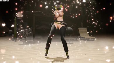 'Busty blonde babe Yang dances in tight lingerie'
