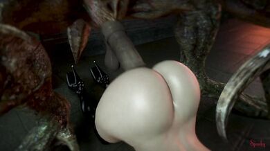 'Sexy Jill gets dominated and pounded by a horny Hunter Beta'