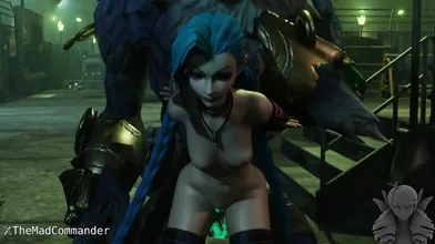 Taking Military Control of Jinx, Warwick Captures the Prisoner in a Hot and Steamy Hentai Sex Scene