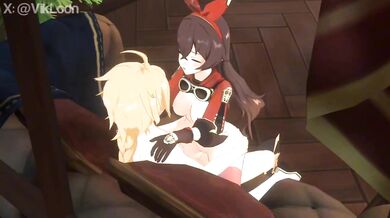 A sexy blonde babe named Amber takes a ride on Vik Lodn's thick rod, her tight pussy getting thoroughly pounded by his stiff dick.