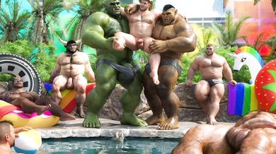 "Orchid Seduction - Gay Orcs Make Love by the Poolside"
