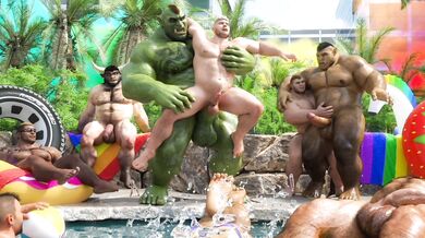 "Orchid Seduction - Gay Orcs Make Love by the Poolside"