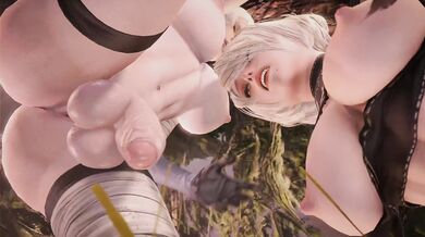 Rewritten as: "Two Black Dicks and a Face Fuck Kaine"