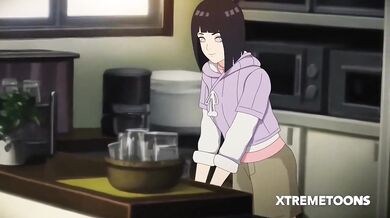 'Naruto and his wife Hinata enjoy a steamy session while doing the dishes together'