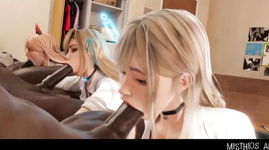 "The Secret Lesbian Love Between Marin and Asuna, a Powerful Blowjob - Misthios Arc"