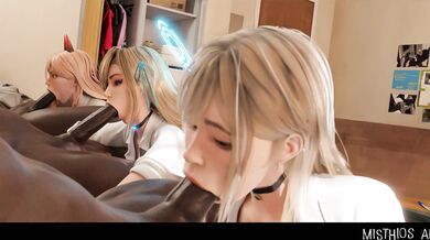 "The Secret Lesbian Love Between Marin and Asuna, a Powerful Blowjob - Misthios Arc"