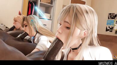 "The Secret Lesbian Love Between Marin and Asuna, a Powerful Blowjob - Misthios Arc"